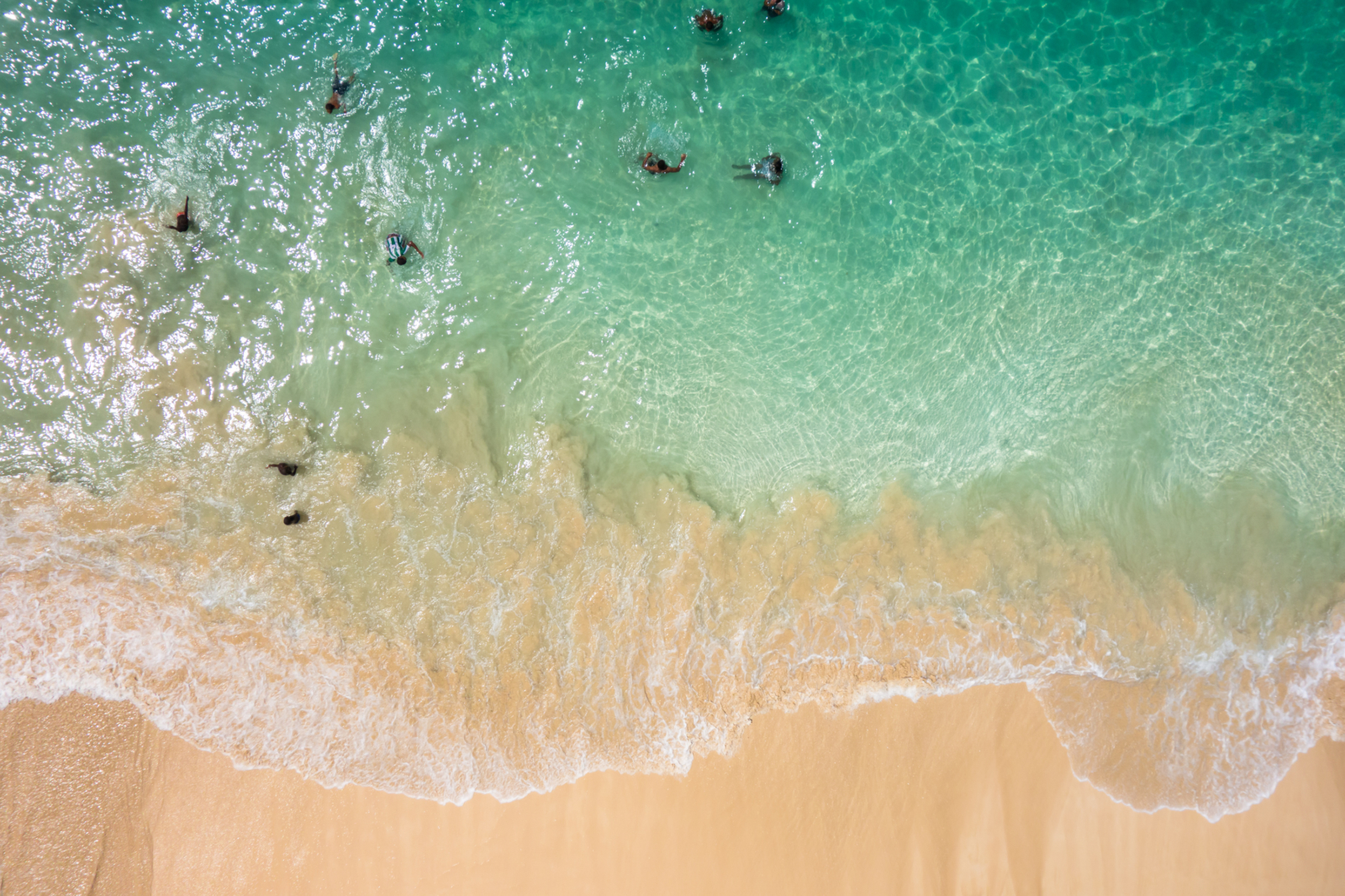 Aerial view of Santa Maria beach in Sal Island Cape Verde - Cabo