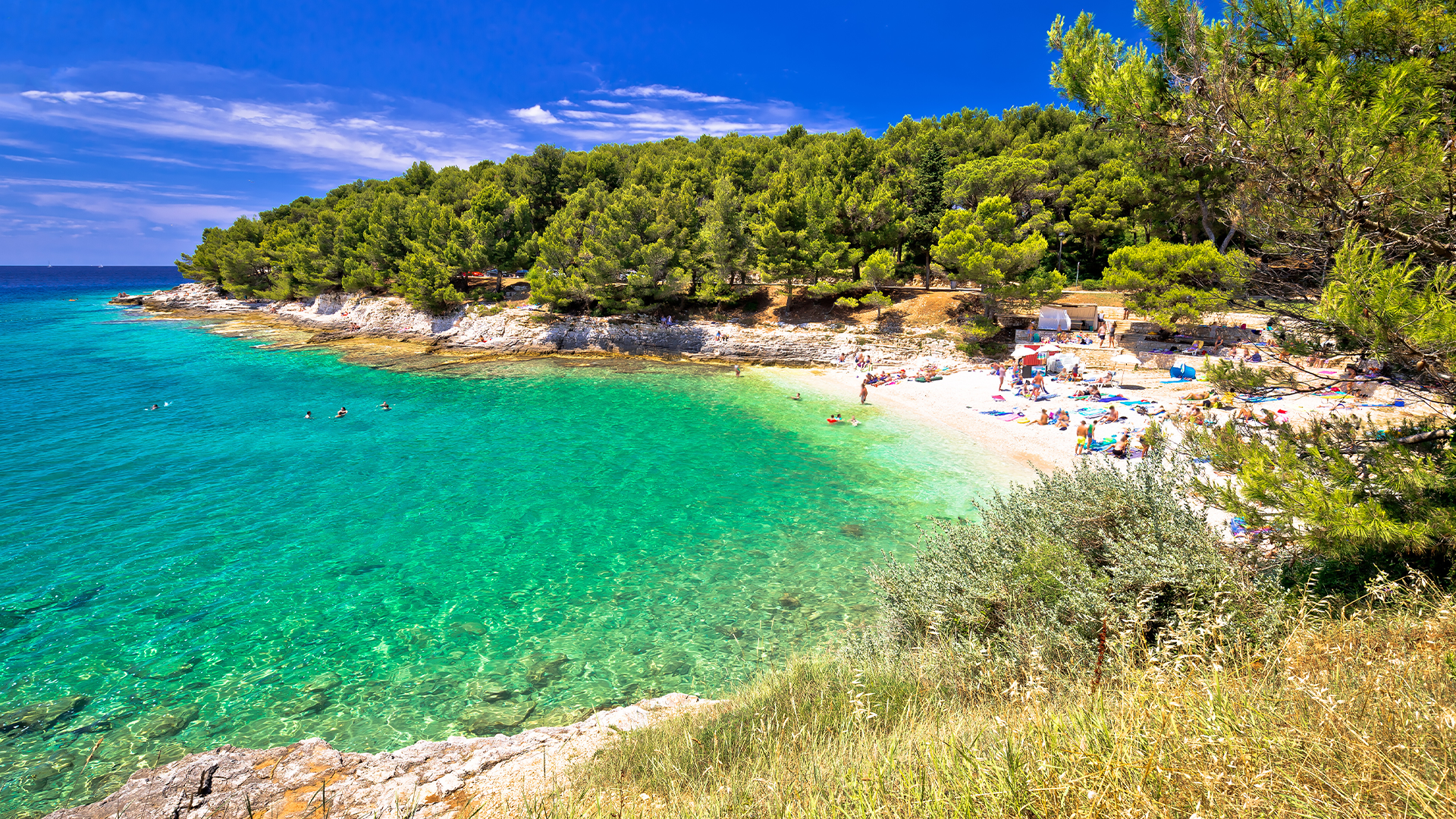 Strand in Pula, Istrien, Kroatien